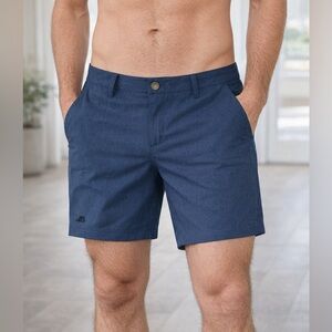 Belong Men's Navy Flat Front Performance Shorts Size 28 with 8” Inseam